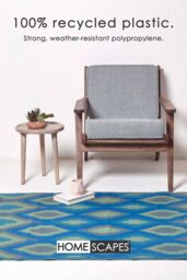 Homescapes Luxury Outdoor Rug Waterproof Reversible for Garden, Blue Amber Ikat - Size: 180 cm x 270 cm - thumbnail 3
