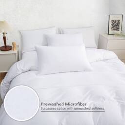 Grace Premium Microfiber Reversible Duvet Cover Set Ultrasoft Bedding in White - Size: Double - thumbnail 3