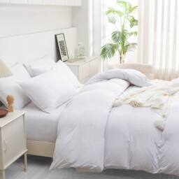 Grace Premium Microfiber Reversible Duvet Cover Set Ultrasoft Bedding in White - Size: Double - thumbnail 4