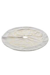 Hot Stamping Diagonal Plush Christmas Tree Skirt in White - thumbnail 3