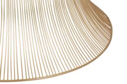 Orsina Contemporary Coffee Table with Gold Iron Frame, Hourglass Shape Coffee Table with Natural Wooden Top - thumbnail 5