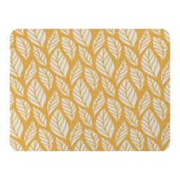 Benjamin Tate Design White Leaf Pattern On Orange Blanket in Natural - Size: 120 cm x 150 cm - thumbnail 1