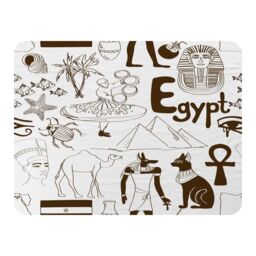 Benjamin Tate Design Hand Drawn Sketch Egypt Blanket in Natural - Size: 120 cm x 150 cm - thumbnail 1