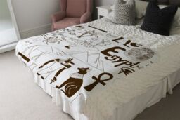 Benjamin Tate Design Hand Drawn Sketch Egypt Blanket in Natural - Size: 120 cm x 150 cm - thumbnail 3