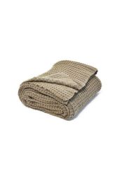 nielsen Alen Coarse Knitted Throw Blanket Cotton 150 x 200cm in Light Brown - Size: 150 cm x 200 cm
