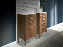 Angel Cerda Walnut Veneer Chiffonier with Marble-Look Glass Top in Brown - thumbnail 5