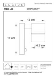 Lucide 'ARNE' Non Dimmable Tiltable Stylish Outdoor LED Wall Spotlight GU10 in Black - thumbnail 4