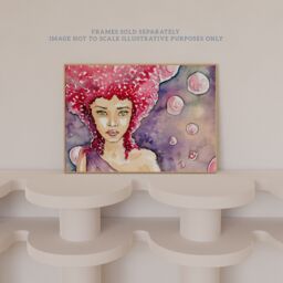 Artery8 Wall Art Print Pack of 4 A4 Watercolour Women Portrait Modern Boho Painting Living Room s Set - thumbnail 6