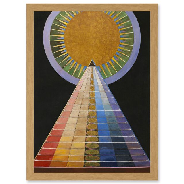 Artery8 Painting Hilma Af Klint 1907 Altarpiece No 1 Group A4 Artwork Framed Wall Art Print in Light Oak - image 1