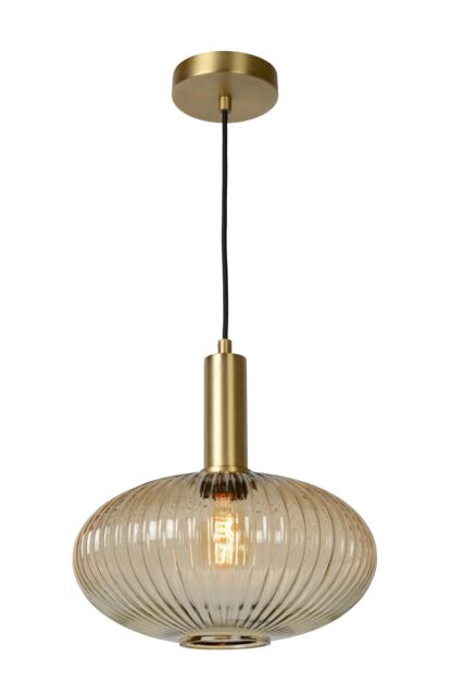 Lucide 'MALOTO' Dimmable Adjustable Indoor Stylish Retro Pendant Light 1xE27 in Orange - image 1
