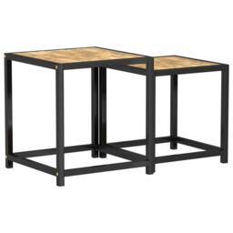 Berkfield Home Tea Tables 2 pcs MDF Black & Yellow in Brown - thumbnail 3