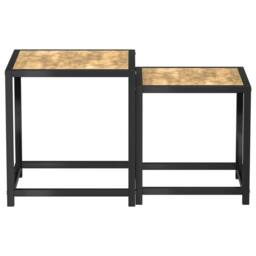 Berkfield Home Tea Tables 2 pcs MDF Black & Yellow in Brown - thumbnail 1