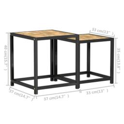 Berkfield Home Tea Tables 2 pcs MDF Black & Yellow in Brown - thumbnail 7