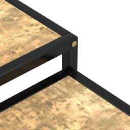 Berkfield Home Tea Tables 2 pcs MDF Black & Yellow in Brown - thumbnail 5
