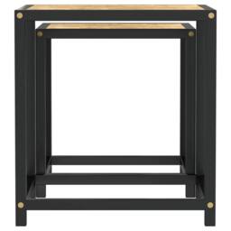 Berkfield Home Tea Tables 2 pcs MDF Black & Yellow in Brown - thumbnail 4