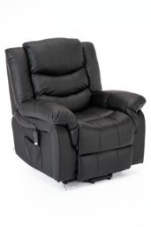 More4Homes Seattle Electric Single Motor Rise Recliner Bonded Leather Chair in Black - thumbnail 2