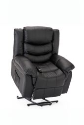 More4Homes Seattle Electric Single Motor Rise Recliner Bonded Leather Chair in Black - thumbnail 4