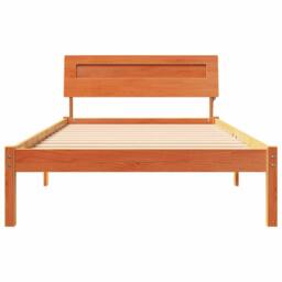 Berkfield Home with LED Strip Lights with Headboard Wax brown 90 x 190 cm Pine wood - thumbnail 5