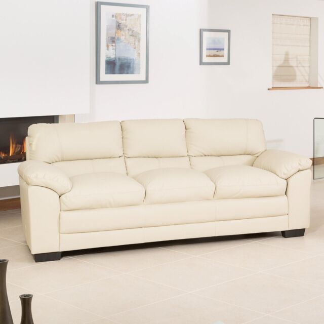 Artemis Home Genoa 3 Seat Sofa in Cream - image 1