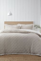Catherine Lansfield 'Cosy Nori' Soft Sherpa Duvet Cover Set in Cream - Size: Single - thumbnail 1