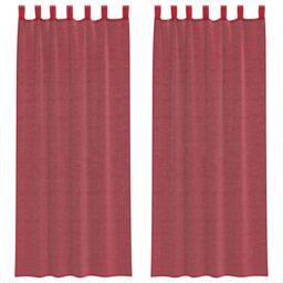 Berkfield Home Voile Curtains with Loops 2 pcs Wine Red 140x260 cm - thumbnail 2