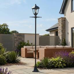 Garden Greatness Victoriana Solar Garden Lamp Post Light in Black - Size: 1 Pack - thumbnail 2