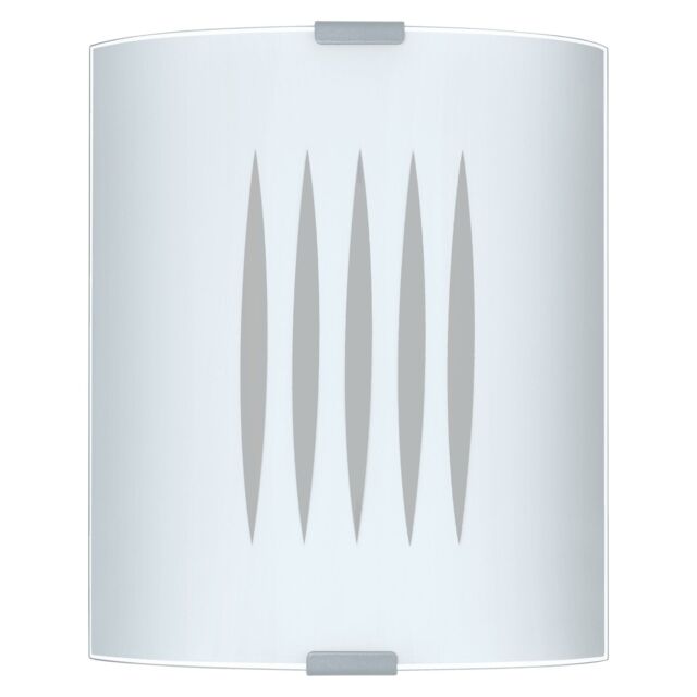 Loops Wall Flush Ceiling Light Colour Lines Shade Design Satin Glass Bulb E27 1x60W in Clear - image 1