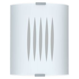 Loops Wall Flush Ceiling Light Colour Lines Shade Design Satin Glass Bulb E27 1x60W in Clear - thumbnail 1