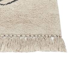 Wyld and Coco 160 x 230 cm Cotton Tufted Area Rug Beige Black Floral Motif Fringed - Size: 160 cm x 230 cm - thumbnail 5
