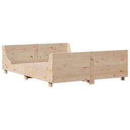 Berkfield Home Beautiful Bed Frame without Mattress 160x200 cm Solid Wood Pine in Natural - thumbnail 1