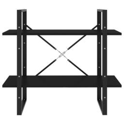 Berkfield Home 2-Tier Book Cabinet Black 80x30x70 cm Engineered Wood - Size: 80 x 30 x 70 cm - thumbnail 4