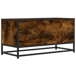 Berkfield Home TV Cabinet Smoked Oak 80x34.5x40 cm Engineered Wood & Metal in Brown - thumbnail 6
