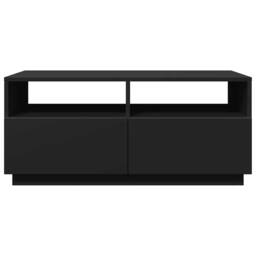 Berkfield Home Coffee Table with LED Lights Black 90x49x40 cm - Size: 90 x 49 x 40 cm - thumbnail 7
