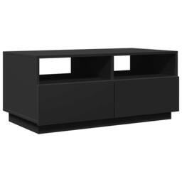 Berkfield Home Coffee Table with LED Lights Black 90x49x40 cm - Size: 90 x 49 x 40 cm - thumbnail 3