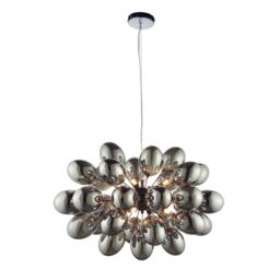 Loops Ceiling Pendant Light Black Chrome Plate & Smoked Mirror Glass 8 x 28W G9