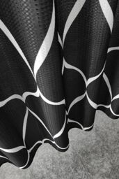Neel Blue Lattice Design Bathroom Shower Curtain with Hooks, Anti-Mould Mildew Resistant in Black - Size: 180 cm width x 200 cm drop - thumbnail 3