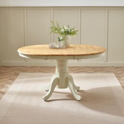FurnitureboxUK Padstow Wooden Extending Dining Table & 4 Belgravia Chairs in Cream - Size: 4 Person - thumbnail 3