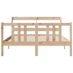 Berkfield Home Bed Frame with Headboard without Mattress 135x190 cm Double in Brown - thumbnail 4