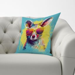 Warren Reed - Designer Splashart Wallaby In Glasses Cushions - Size: 60 cm x 60 cm - thumbnail 3