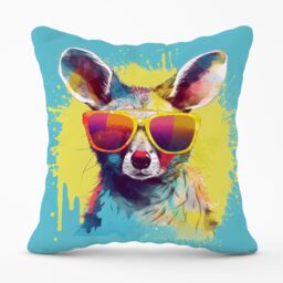 Warren Reed - Designer Splashart Wallaby In Glasses Cushions - Size: 60 cm x 60 cm - thumbnail 1