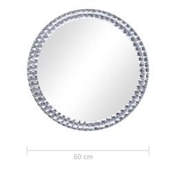 Berkfield Home Wall Mirror 60 cm Tempered Glass in Silver - thumbnail 5