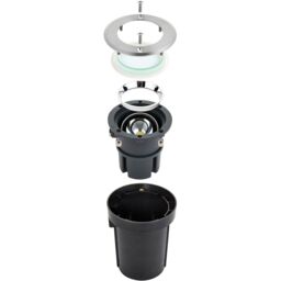 Loops 4 PACK Stainless Steel IP67 Ground Light - 6W Warm White LED - Tilting Head in Metallics - thumbnail 5