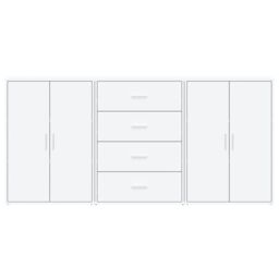 Berkfield Home Sideboards 3 pcs White 60x31x84 cm Engineered Wood - Size: 60 x 31 x 84 cm - thumbnail 4