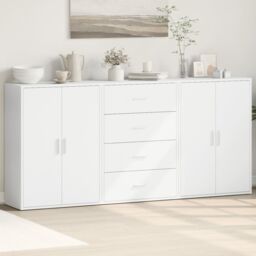 Berkfield Home Sideboards 3 pcs White 60x31x84 cm Engineered Wood - Size: 60 x 31 x 84 cm - thumbnail 1