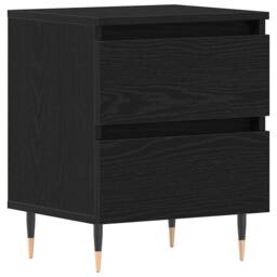 Berkfield Home Modern Bedside Cabinet Black Oak 40x35x50 cm Engineered Wood - Size: 40 x 35 x 50 cm - thumbnail 3