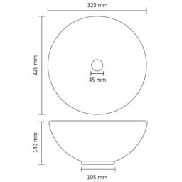 Berkfield Home Luxury Bathroom Basin Round Matt Black 32.5x14 cm Ceramic - thumbnail 6