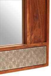 Orsina Boho Acacia Wood Wall Mirror in Natural - thumbnail 4