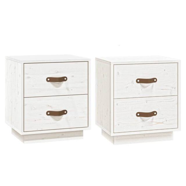 Berkfield Home Bedside Cabinets 2 pcs White 40x34x45 cm Solid Wood Pine - Size: 40 x 34 x 45 cm - image 1
