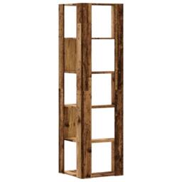 Berkfield Home Corner Bookcase 5-Tier Old Wood 50x50x179 cm Engineered Wood in Brown - Size: 50 x 50 x 179 cm - thumbnail 6