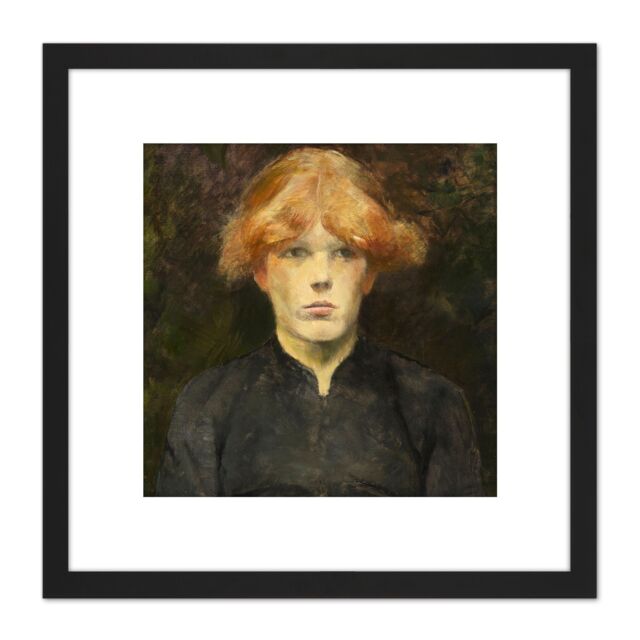 Artery8 Henri De Toulouse Lautrec Carmen Painting 8X8 Inch Square Wooden Framed Wall Art Print Picture with Mount in Black - image 1